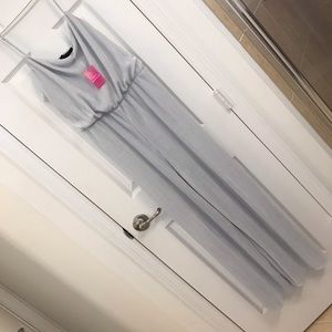 NWT Silver Pleated Jumpsuit